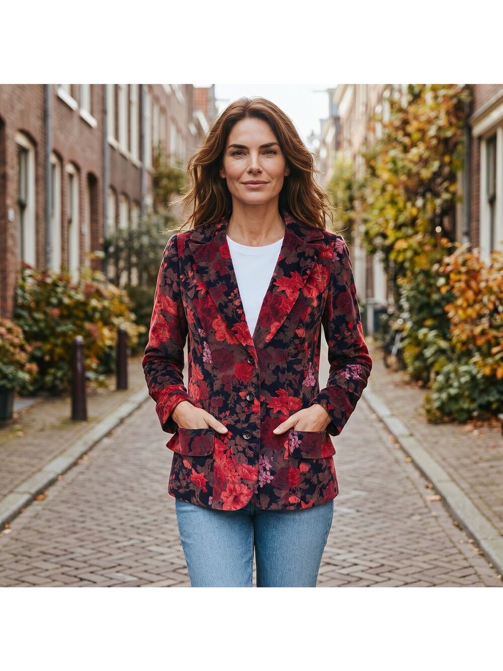 Vtg Alpaq Womens Floral Velvet Blazer Red Black Sz S Whimsigoth Romanticgoth